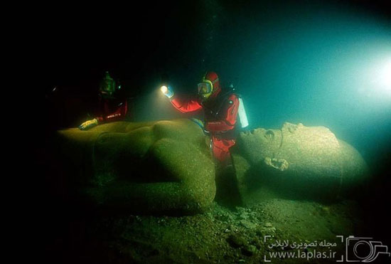 تصاویر کشف شهر گمشده مصری (هراکلیون) در زیر آب و پیدا کردن مجسمه فرعون