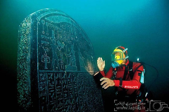 تصاویر کشف شهر گمشده مصری (هراکلیون) در زیر آب و پیدا کردن مجسمه فرعون
