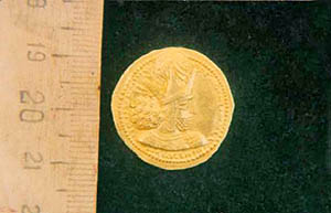 سکه مخصوصی که در دوران پادشاهی ساسانیان (شاپور اول) در ضرابخانه ضرب می شد
